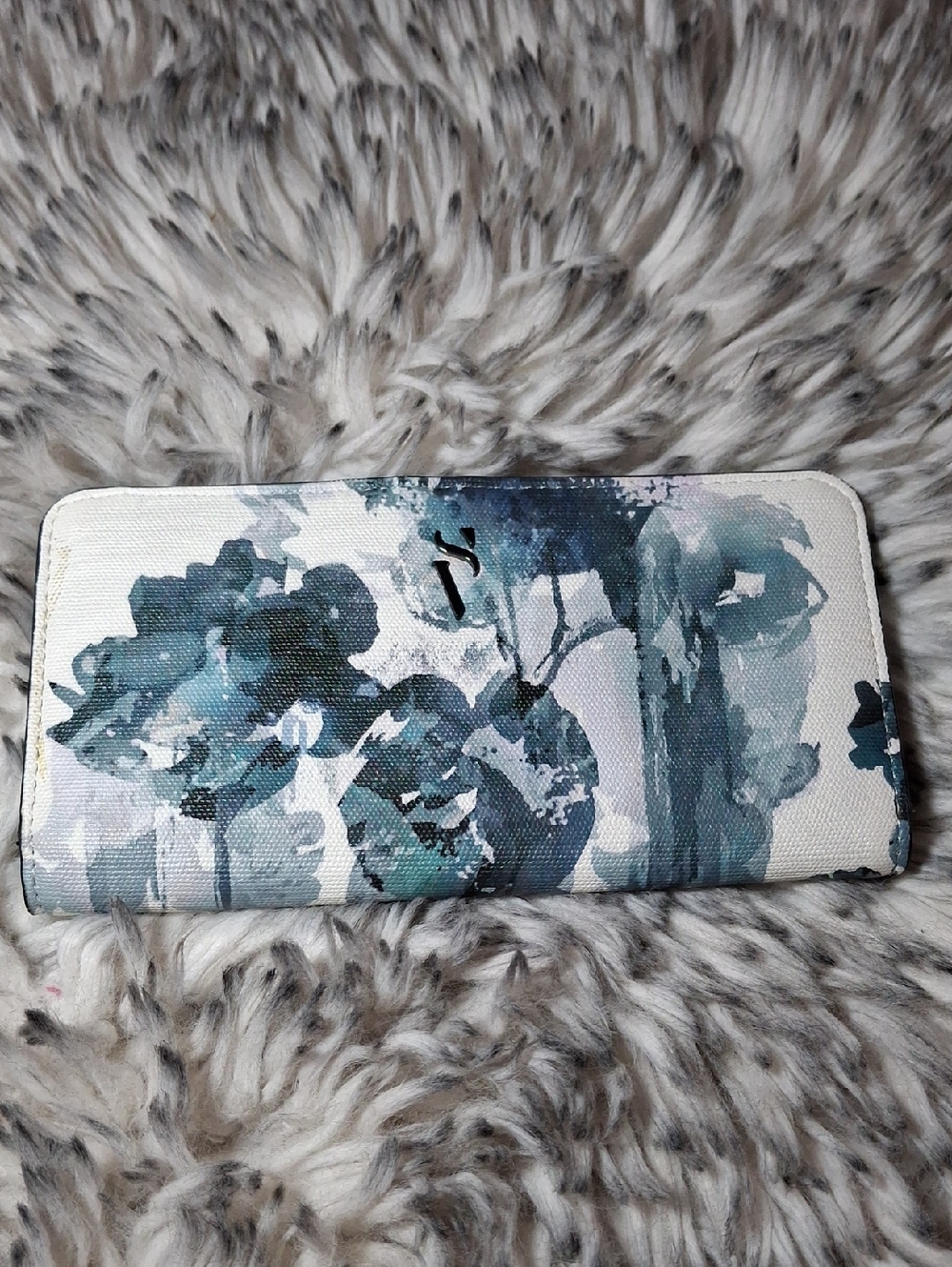 Simply Vera Vera Wang Teal and Navy Floral Wallet
